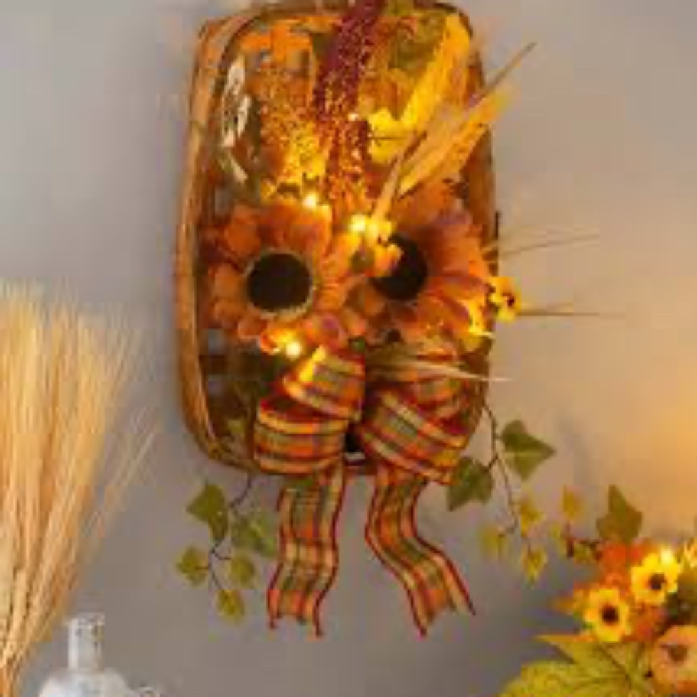 NWT Plow and Hearth SunflowerBasket